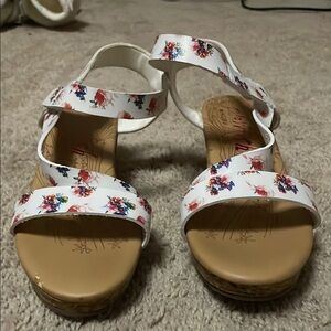 Floral White Sandals